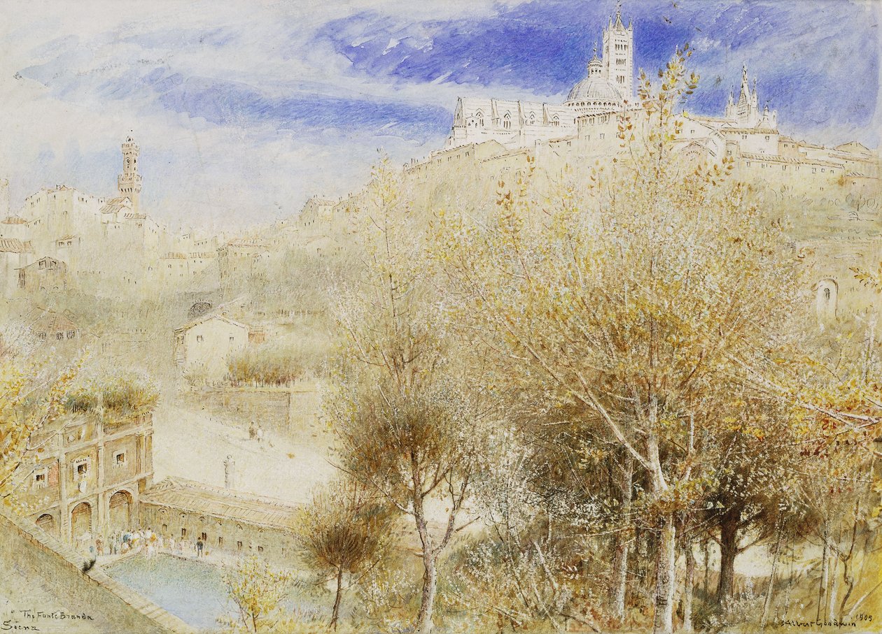 The Fonte Branda, Siena by Albert Goodwin