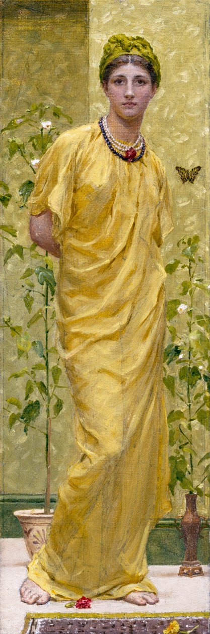 Rhapsody in Yellow with Butterfly by Albert Joseph Moore