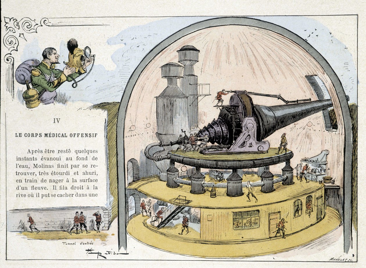 Futuristic Canon - in “The war in the twentieth century” by Robida by Albert Robida
