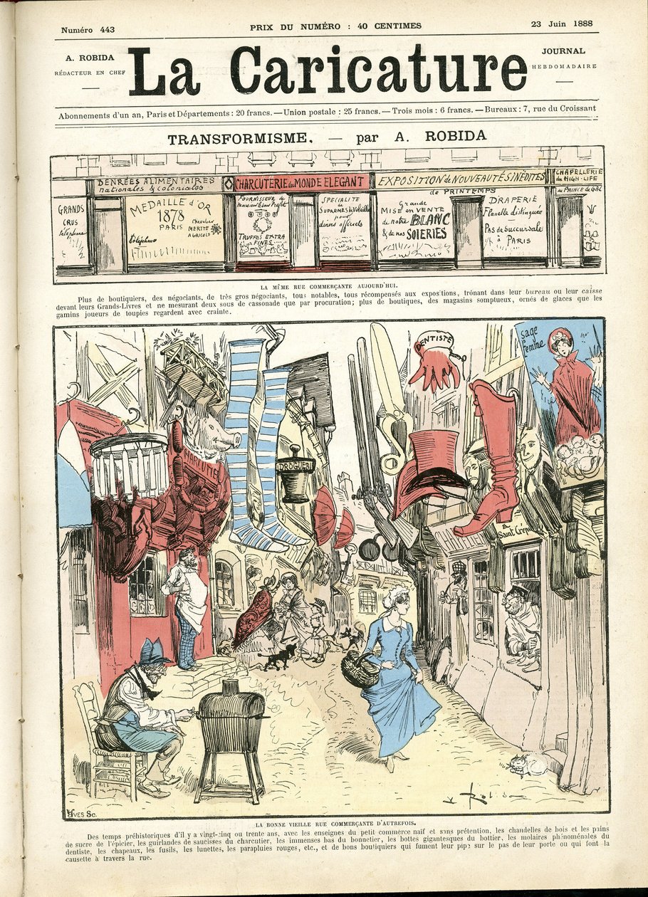 Illustration by Albert Robida for the Cover of La Caricature by Albert Robida