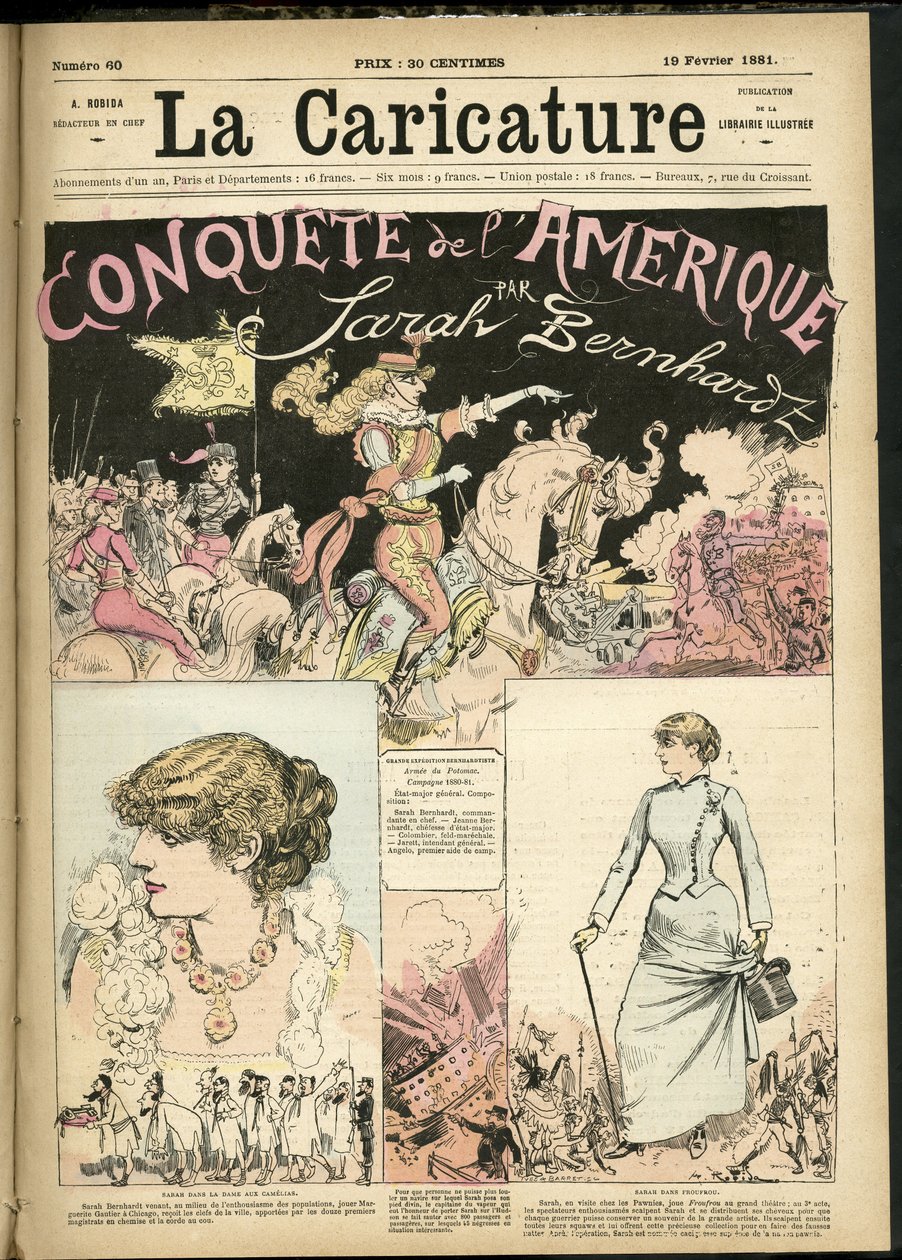 Illustration for the Cover of The Caricature (1880) by Albert Robida