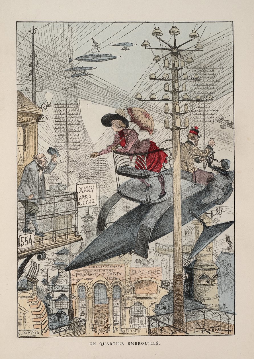 Illustration for Le vingtième siècle: La vie électrique by Albert Robida