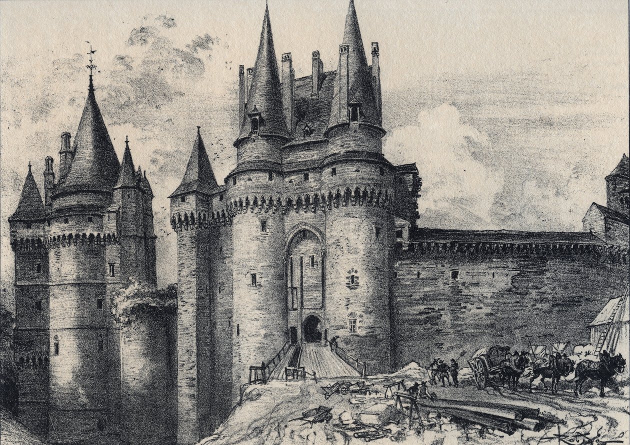 Le Chatelet in Vitre en Ille-et-Vilaine - La Vieille France - La Bretagne - Text, Drawings and Lithographs, by Albert Robida (undated end 19th century) by Albert Robida
