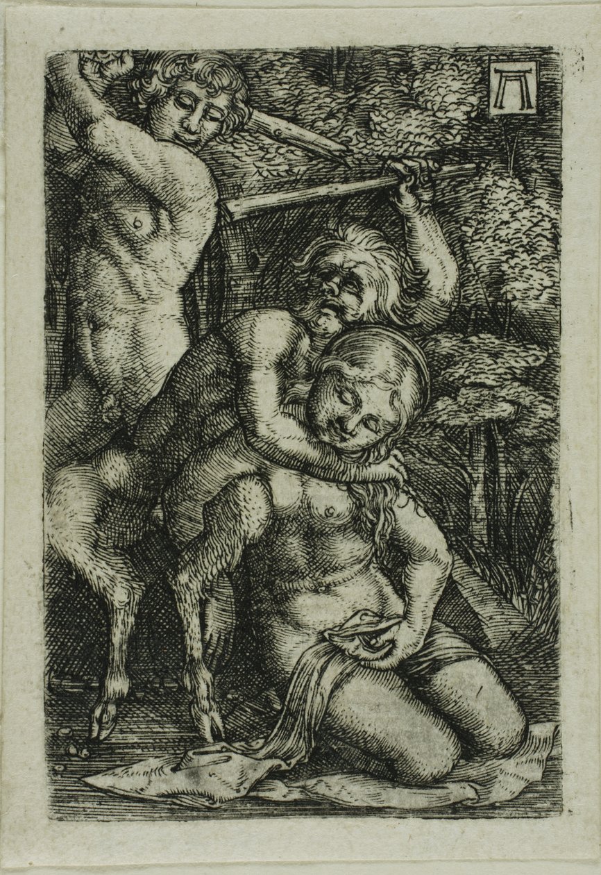 Two Satyrs Fighting Over a Nymph by Albrecht Altdorfer