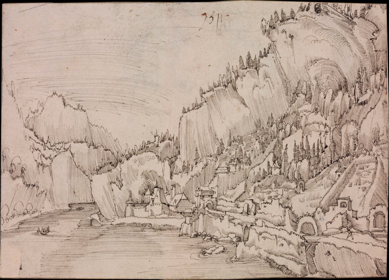 View of Sarmingstein on the Danube (Austria) by Albrecht Altdorfer