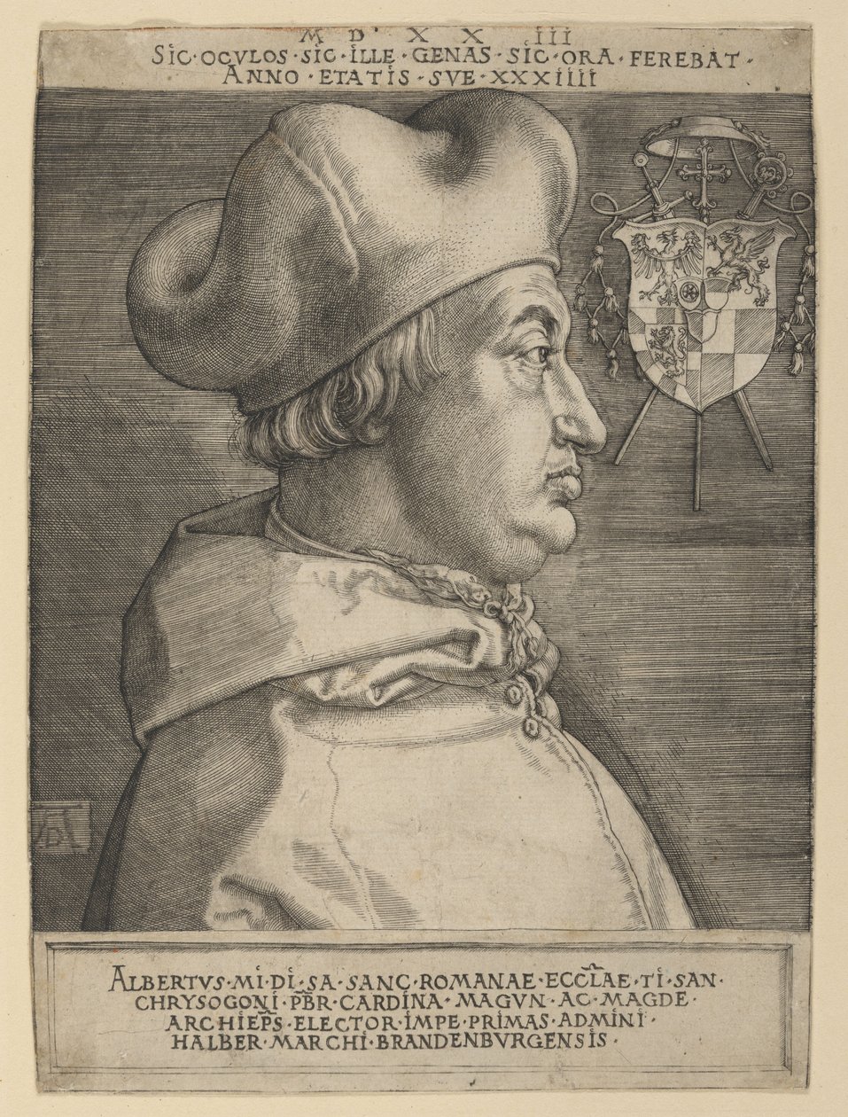Cardinal Albrecht of Brandenburg (large plate) by Albrecht Dürer
