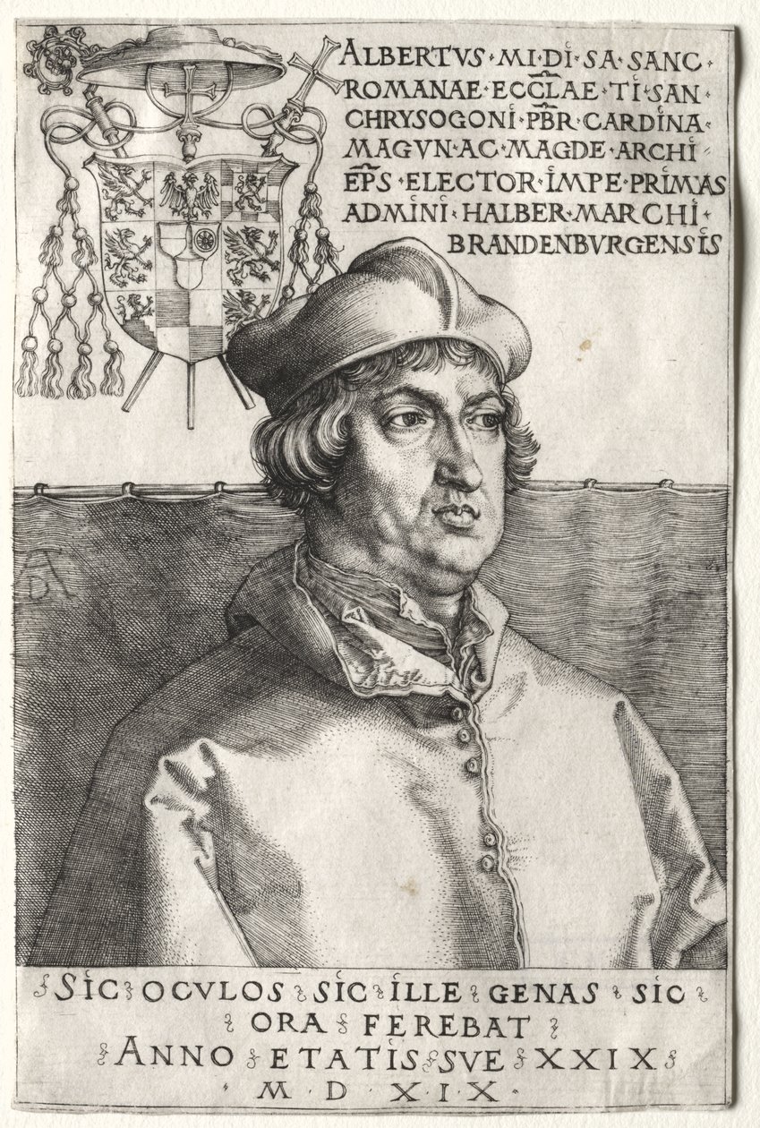 Cardinal Albrecht of Brandenburg - The Small Plate by Albrecht Dürer