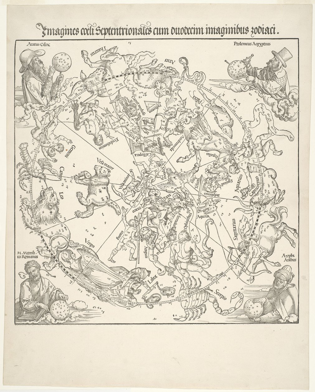 Celestial Map of the Northern Sky (Imagines coeli septentrionalis) by Albrecht Dürer