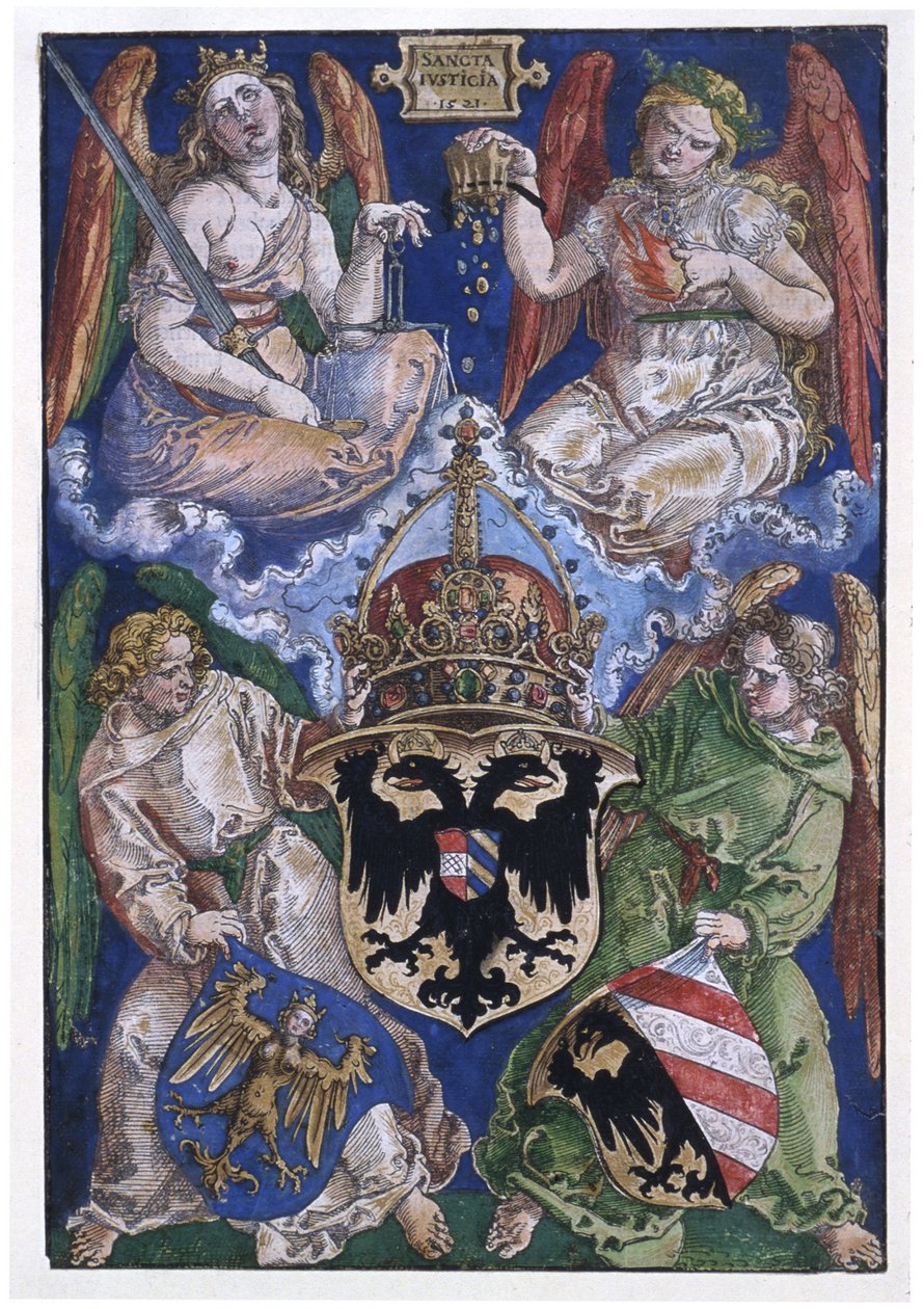 Coat of Arms of the German Empire and the City of Nuremberg by Albrecht Dürer