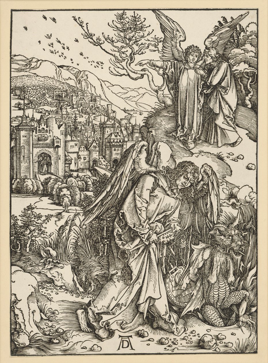 The Angel Casts the Dragon into the Abyss and Seals It (Apocalypse) by Albrecht Dürer