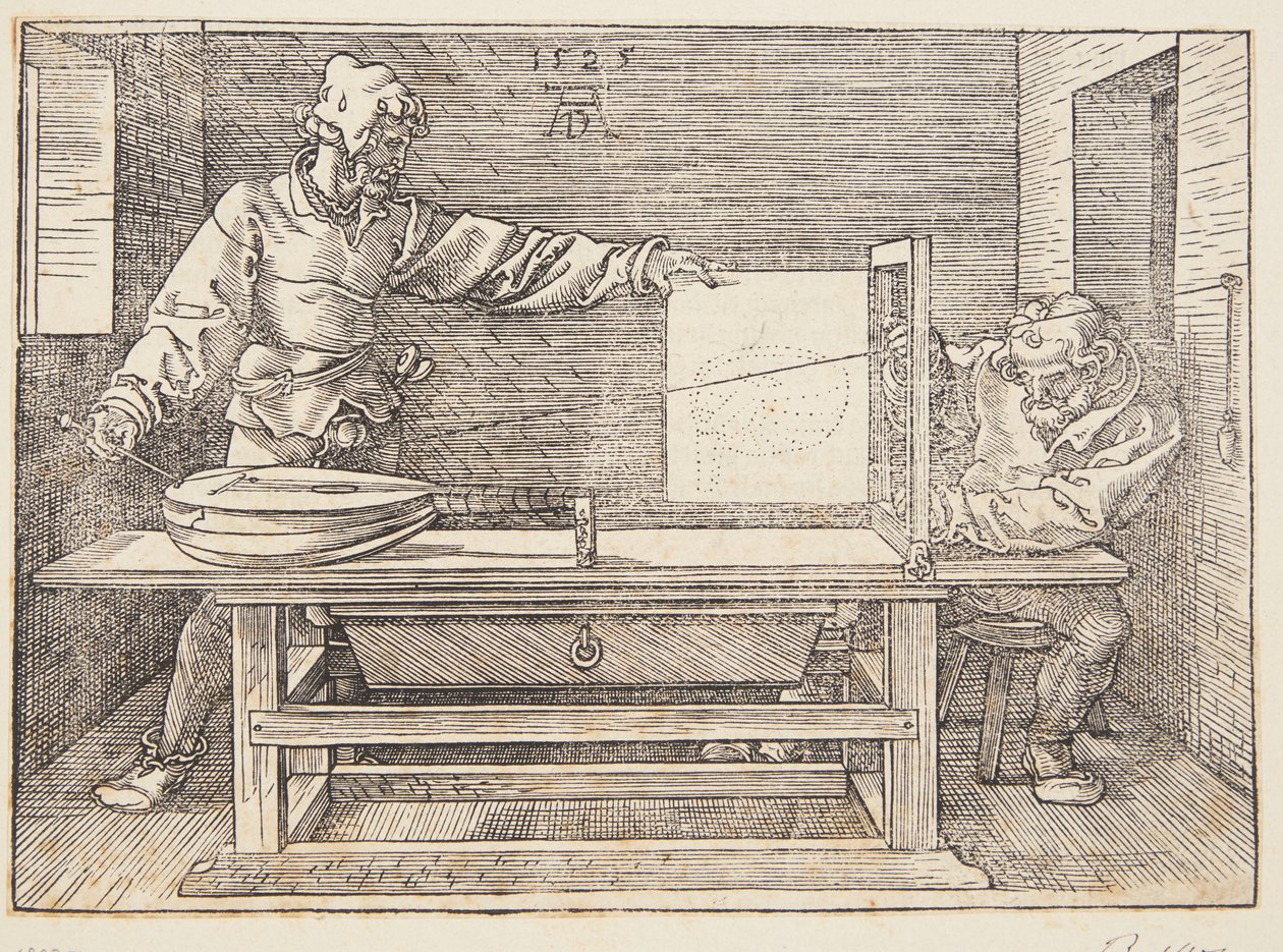 Draftsman Drawing a Lute by Albrecht Dürer