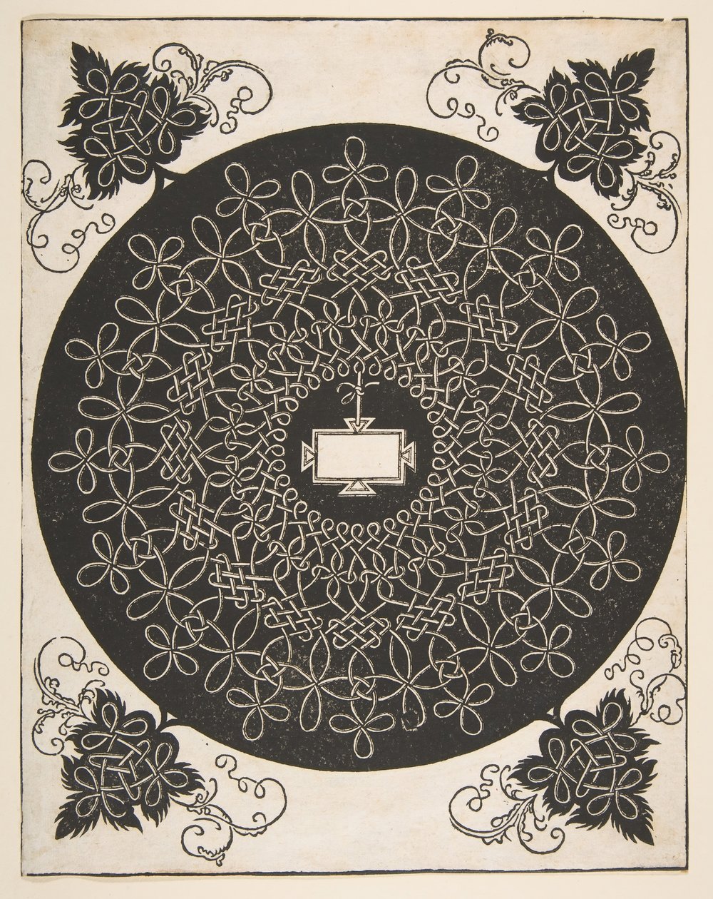 Embroidery Pattern with an Oblong Panel in its Center by Albrecht Dürer