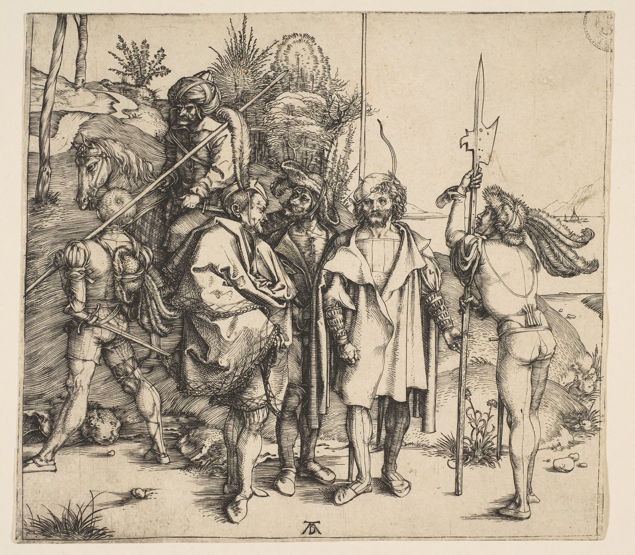 Five Foot Soldiers and a Mounted Turk, ca. 1495 by Albrecht Dürer