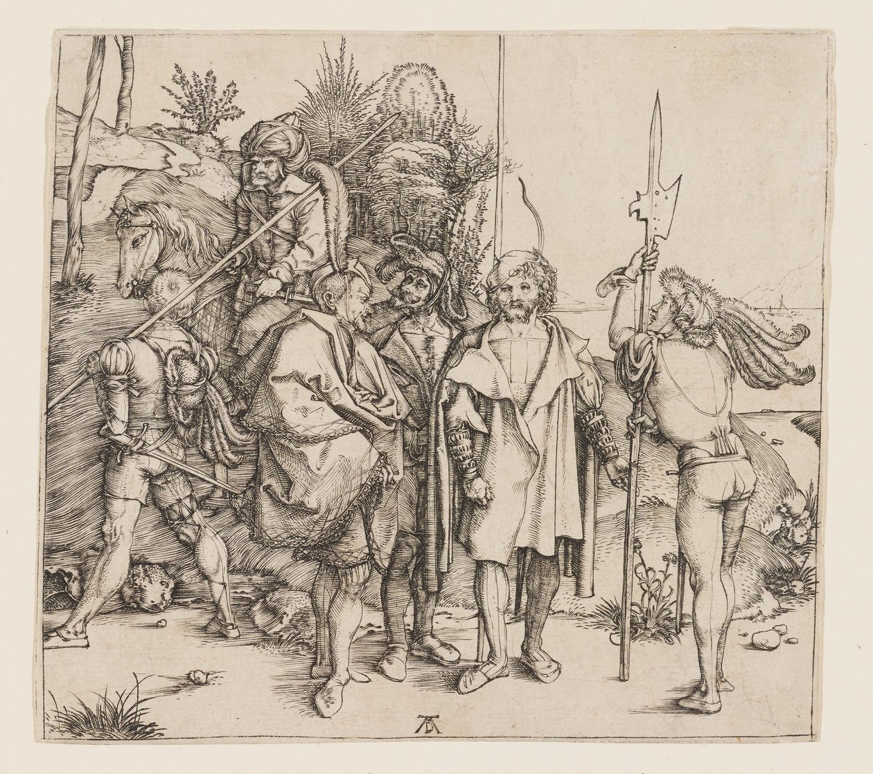 Five Foot Soldiers and a Mounted Turk by Albrecht Dürer