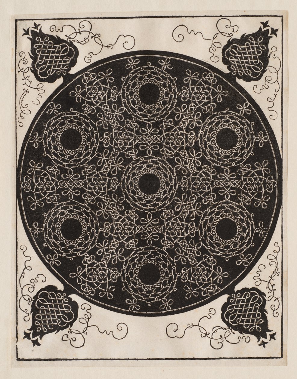 Fourth Knot, 7 Circular Groups of Knots with Black Centers by Albrecht Dürer