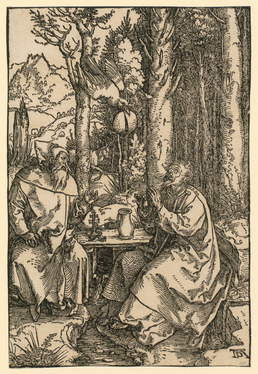 Saint Hermits Anthony and Paul by Albrecht Dürer