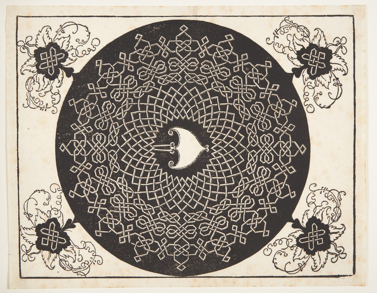 Interlaced Cord Pattern with Heart-Shaped Center by Albrecht Dürer