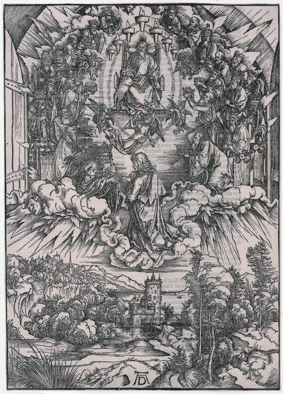 John Before God the Father and the Elders, II. Figure, Sheet 4 from the Series "The Apocalypse" by Albrecht Dürer