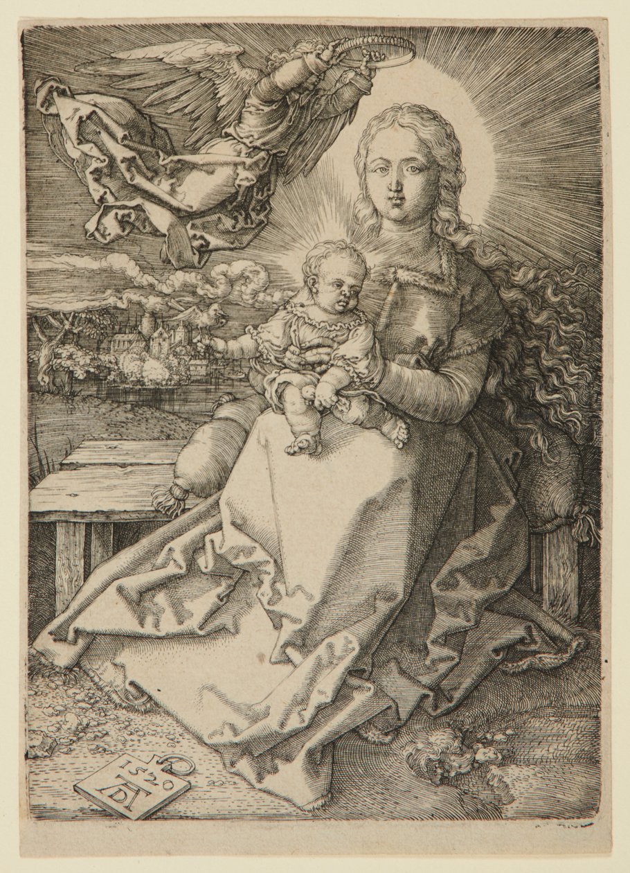 Madonna Crowned by an Angel by Albrecht Dürer