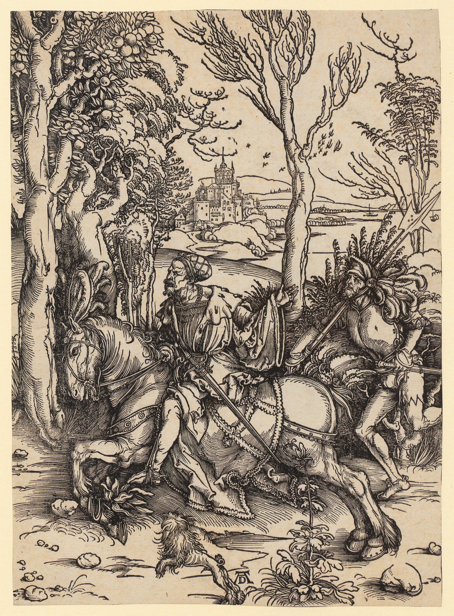 Rider and Landsknecht by Albrecht Dürer