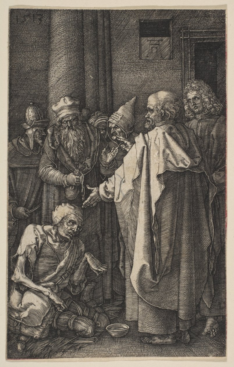Saint Peter and Saint John at the Gate of the Temple, from "The Passion" by Albrecht Dürer