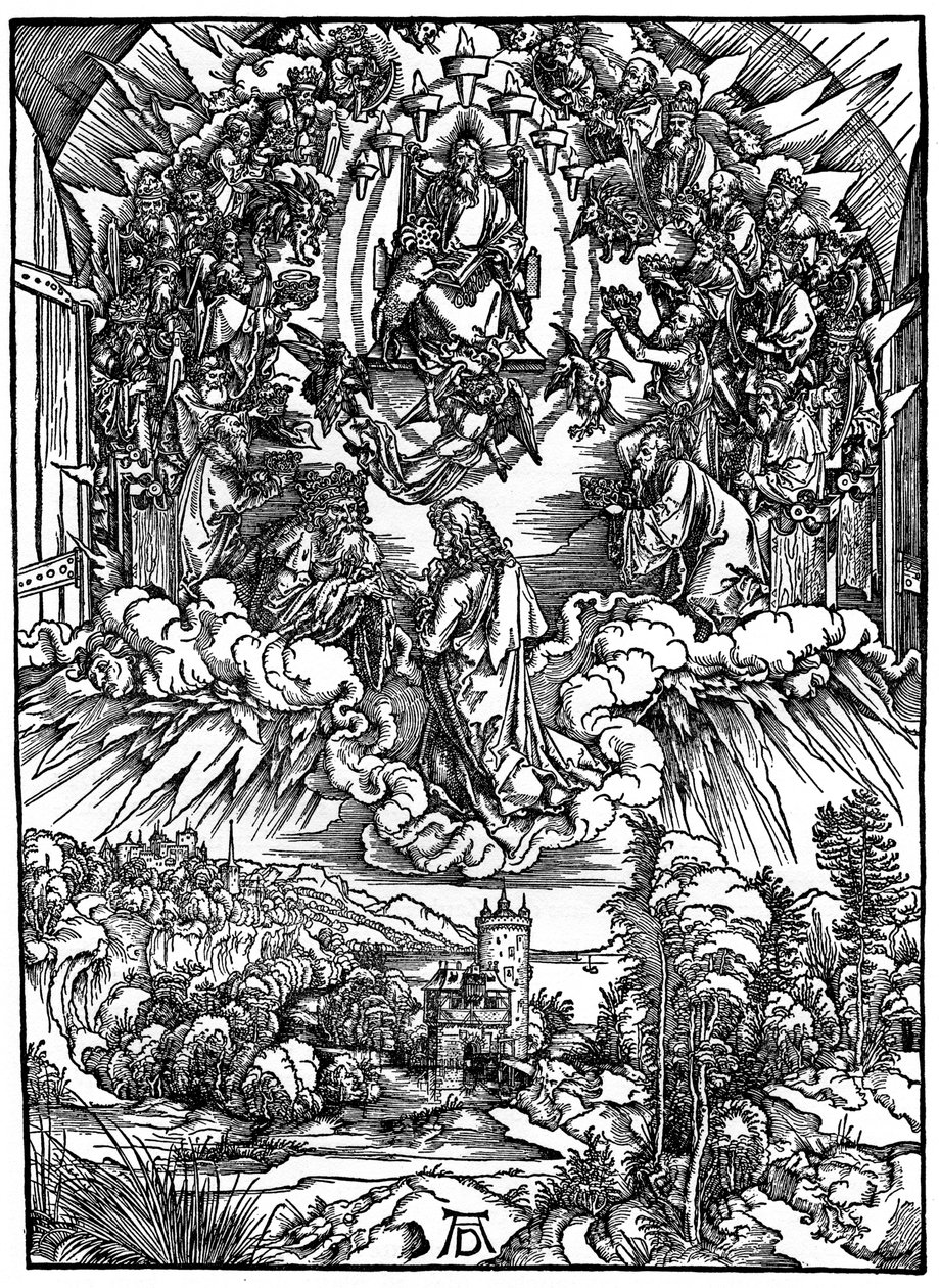 Scene from the Apocalypse, St John before God the Father and the Twenty-Four Elders, 1498 by Albrecht Dürer
