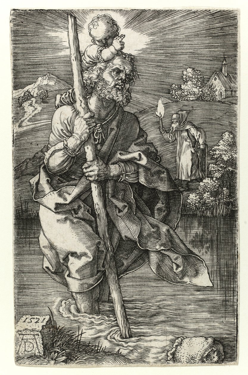 St. Christopher Facing Right, 1521 by Albrecht Dürer
