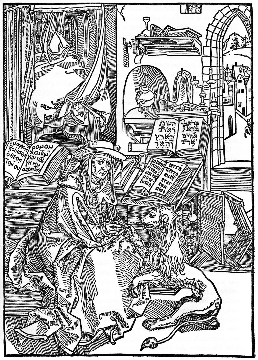 St Jerome in His Study Pulling a Thorn from a Lion