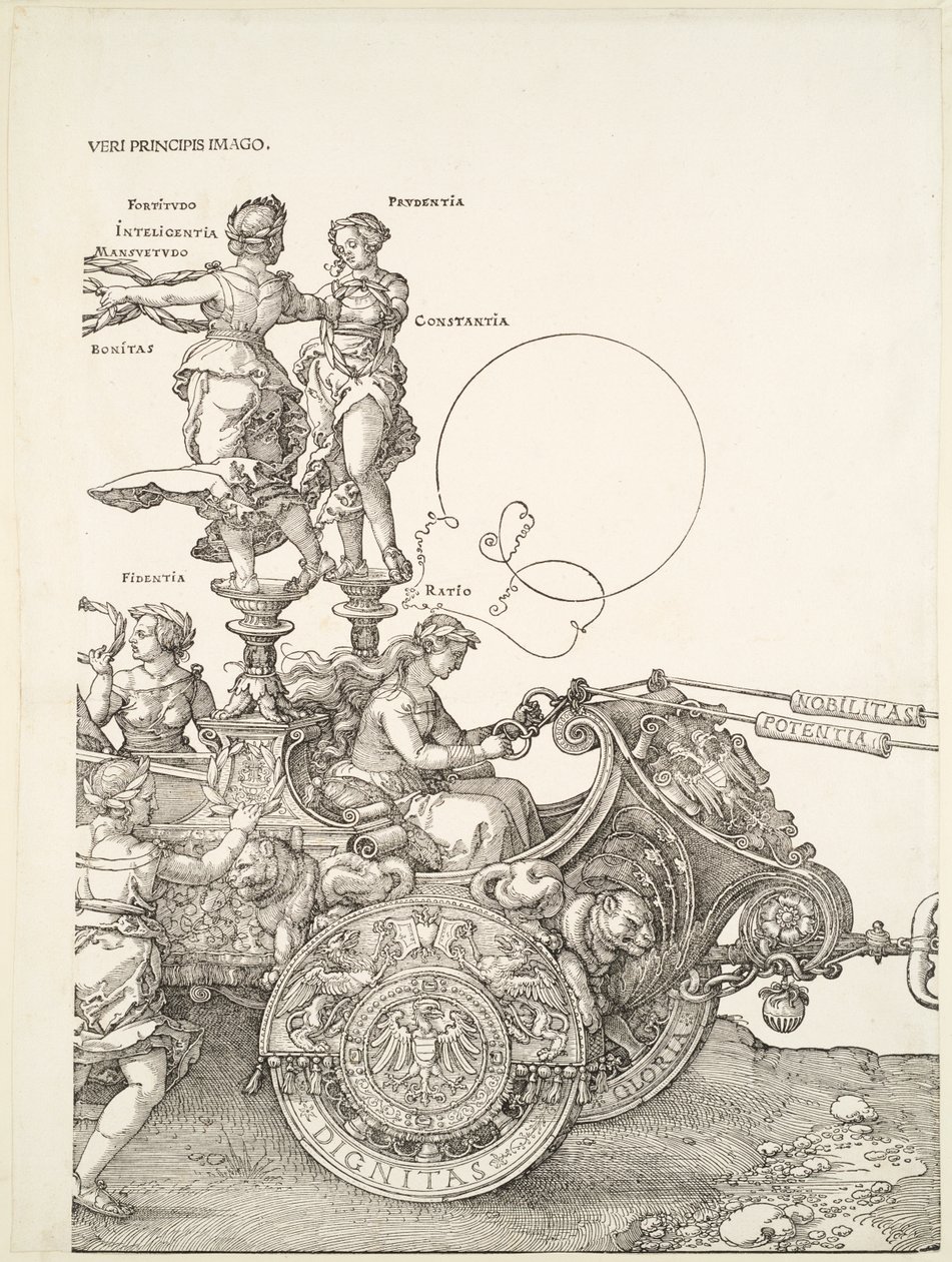 The Great Triumphal Chariot: Right Part of the Chariot with Fidentia and Ratio by Albrecht Dürer
