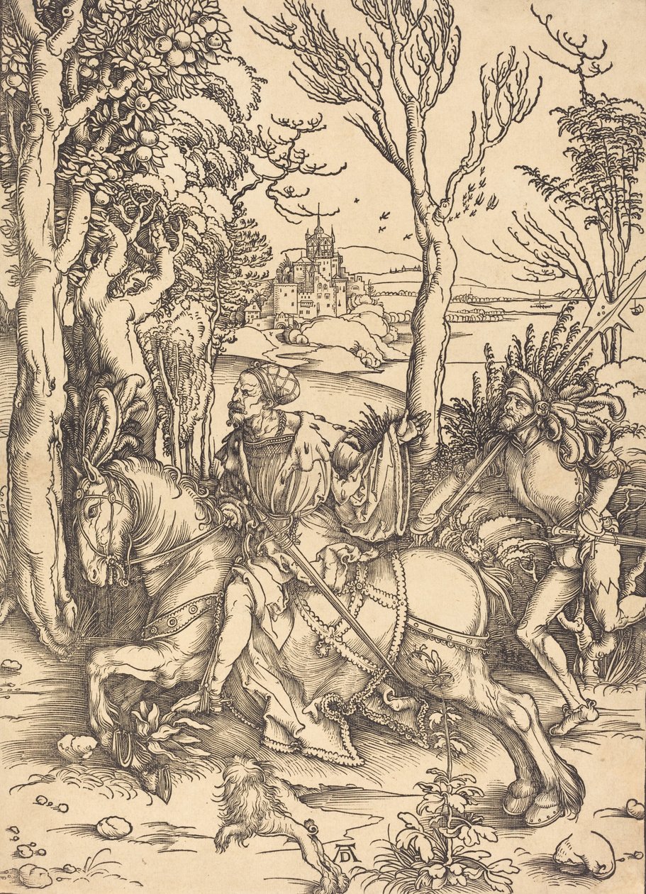 The Knight on Horseback and the Lansquenet by Albrecht Dürer