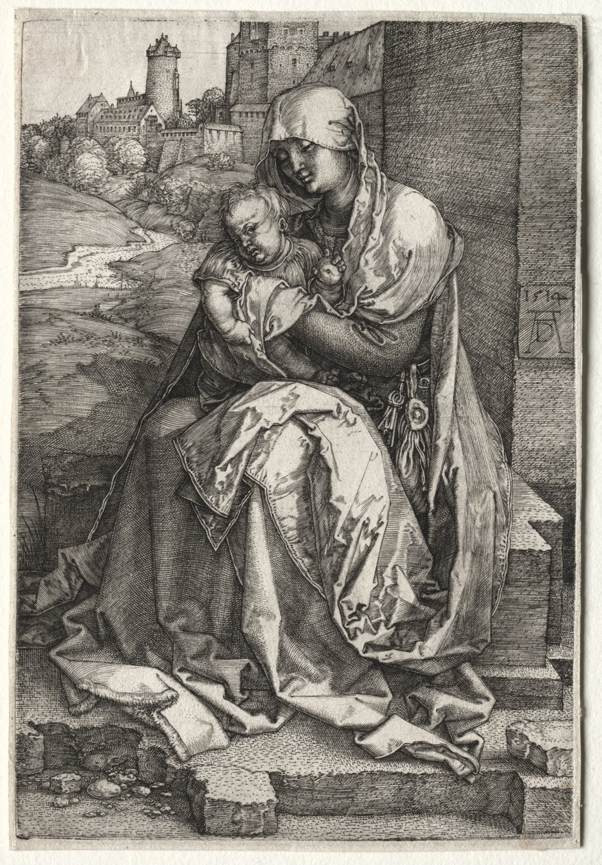 The Virgin and Child Seated by the Wall by Albrecht Dürer
