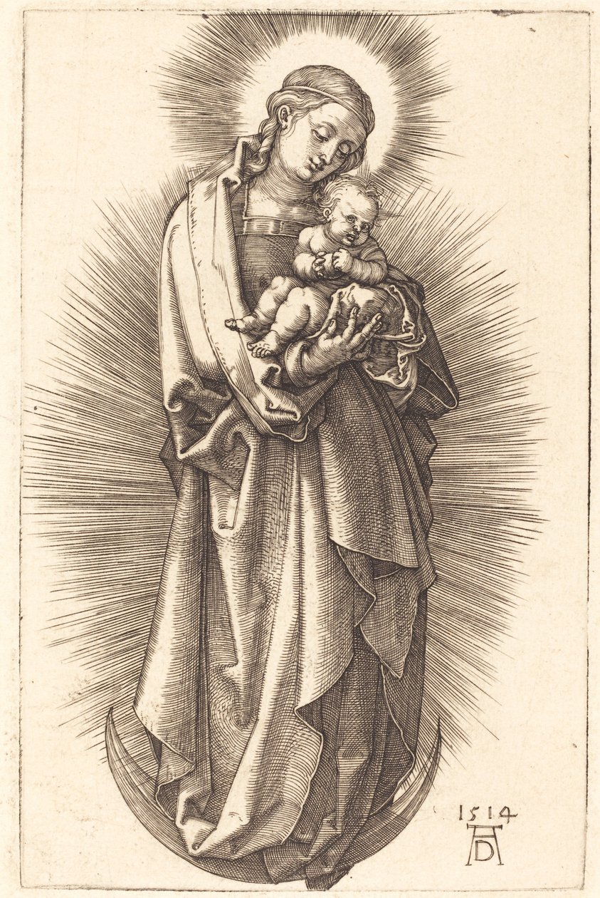 The Virgin and Child on a Crescent with a Diadem by Albrecht Dürer