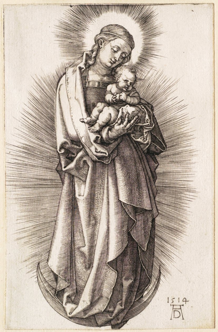 The Virgin and Child on the Crescent with a Diadem by Albrecht Dürer