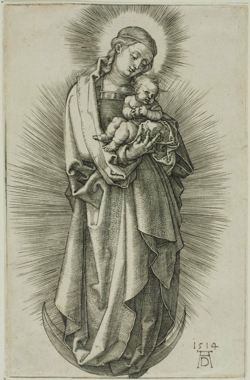 The Virgin on the Crescent with a Diadem by Albrecht Dürer