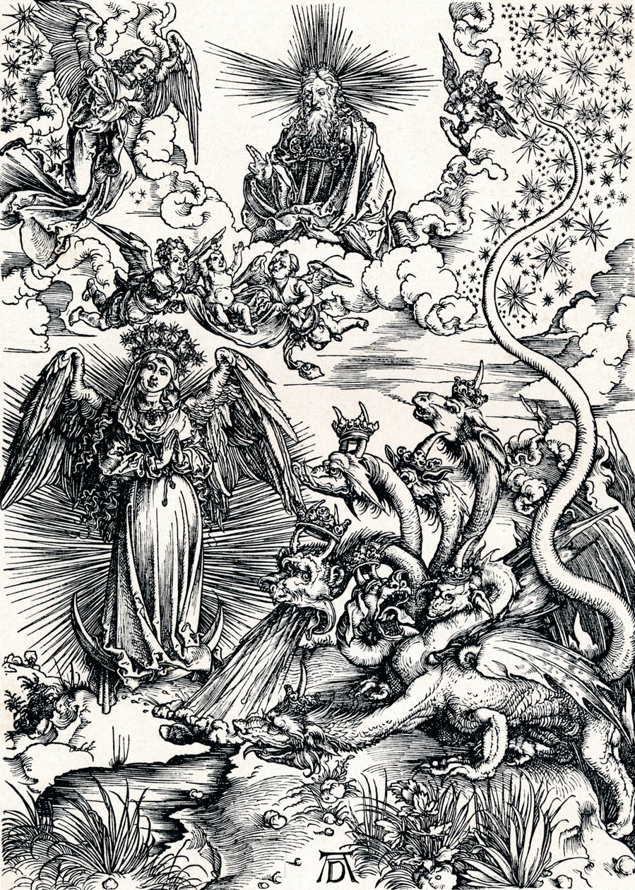 The Woman Clothed with the Sun and the Seven-Headed Dragon, 1498 1906 by Albrecht Dürer