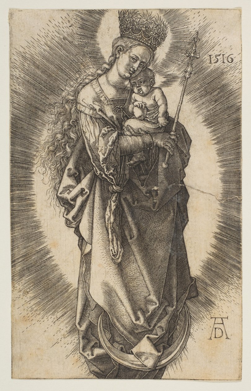 Virgin on the Crescent with Scepter and Starry Crown by Albrecht Dürer