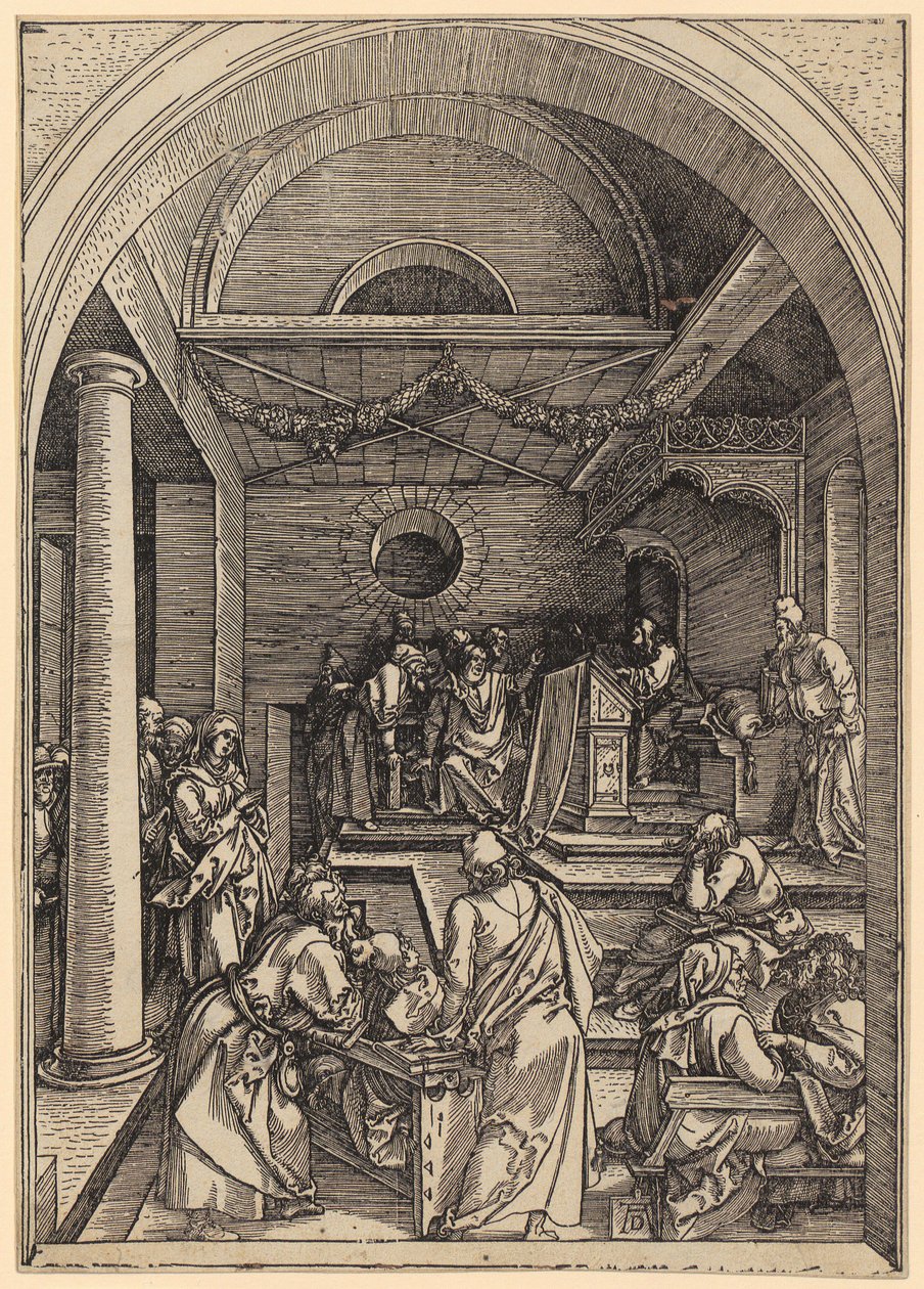 Twelve-Year-Old Jesus in the Temple, Plate 16 from the Series "The Life of Mary" by Albrecht Dürer