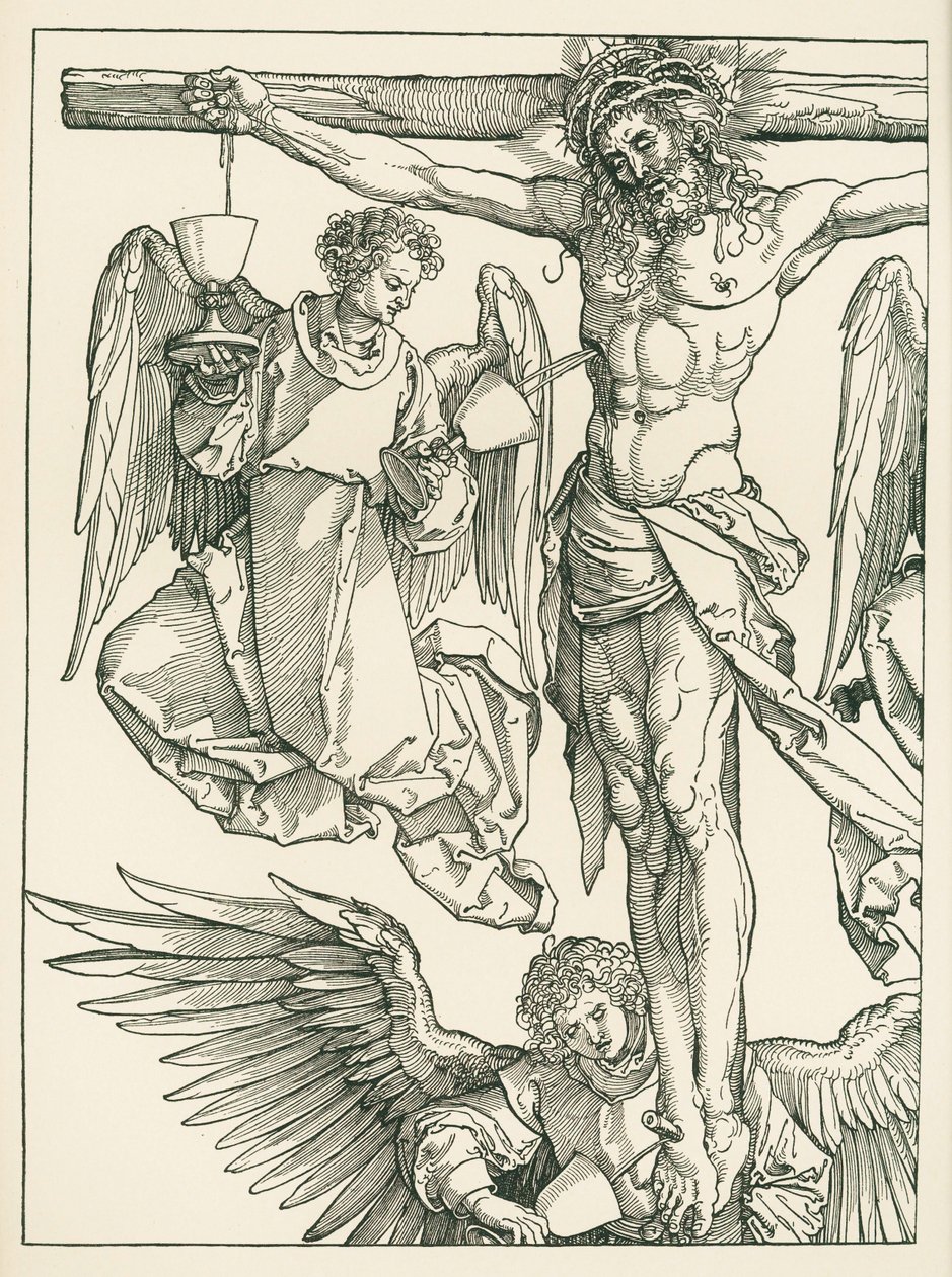 Christ on the Cross with Three Angels by Albrecht Dürer or Duerer