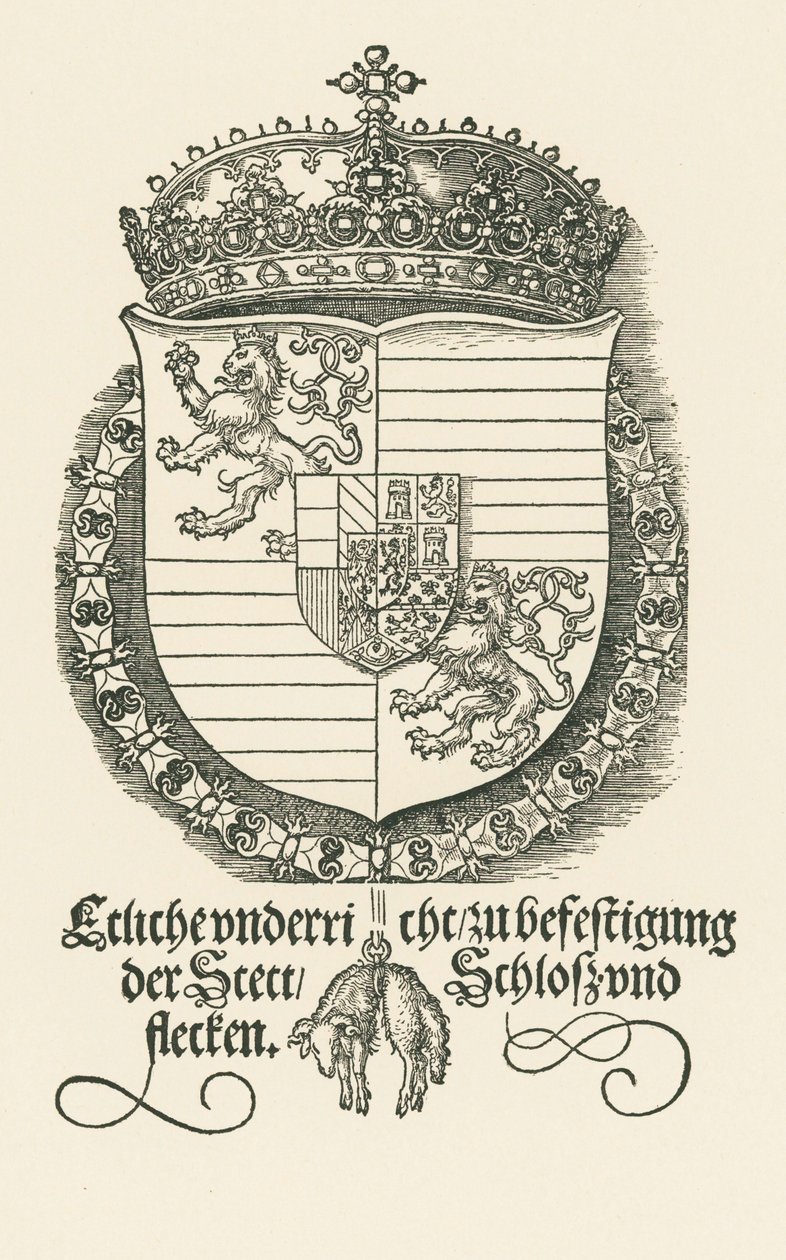 Coat of Arms of Ferdinand I, King of Bohemia and Hungary by Albrecht Dürer or Duerer