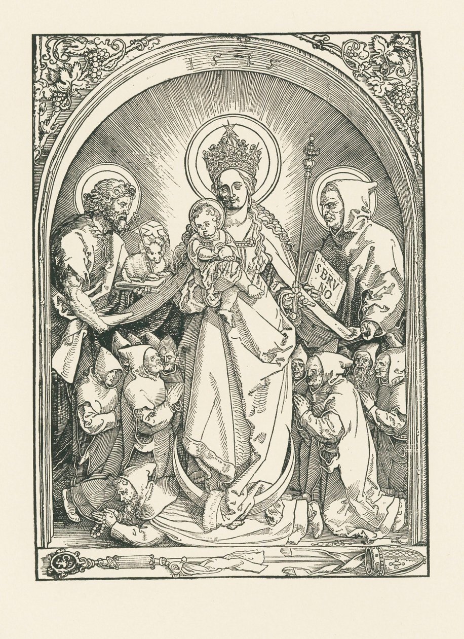 Madonna with Carthusian Monks, Saints John the Baptist and Bruno by Albrecht Dürer or Duerer