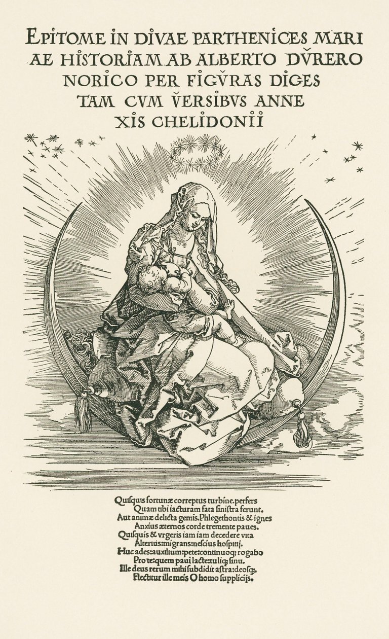 Mary Virgin with Child in Glory by Albrecht Dürer or Duerer
