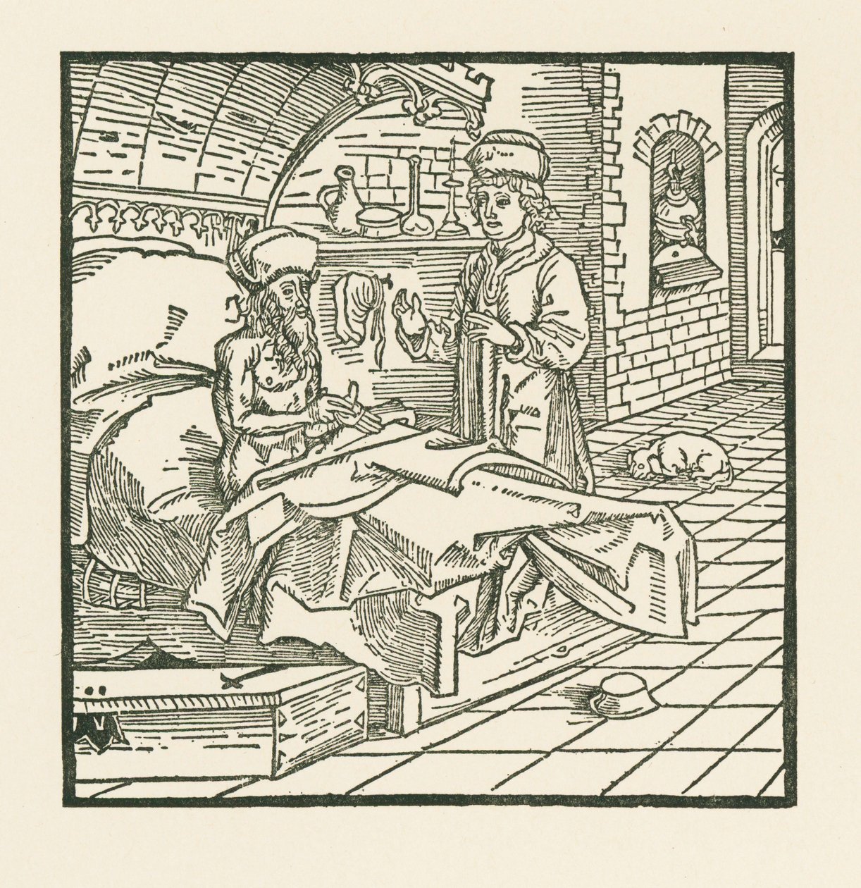 Master Cato on His Death-bed Gives Good Instructions to His Son by Albrecht Dürer or Duerer