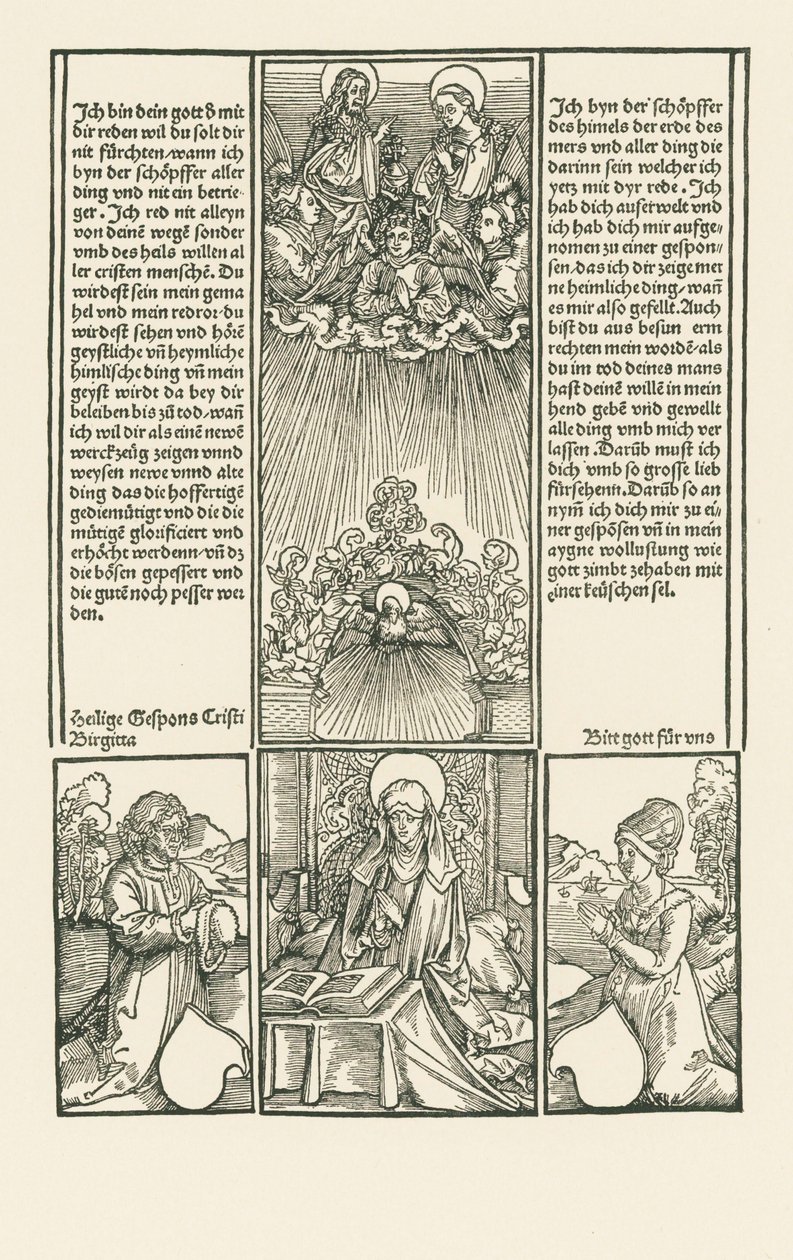 Saint Birgitta as Intercessor, with a Married Couple Praying by Albrecht Dürer or Duerer