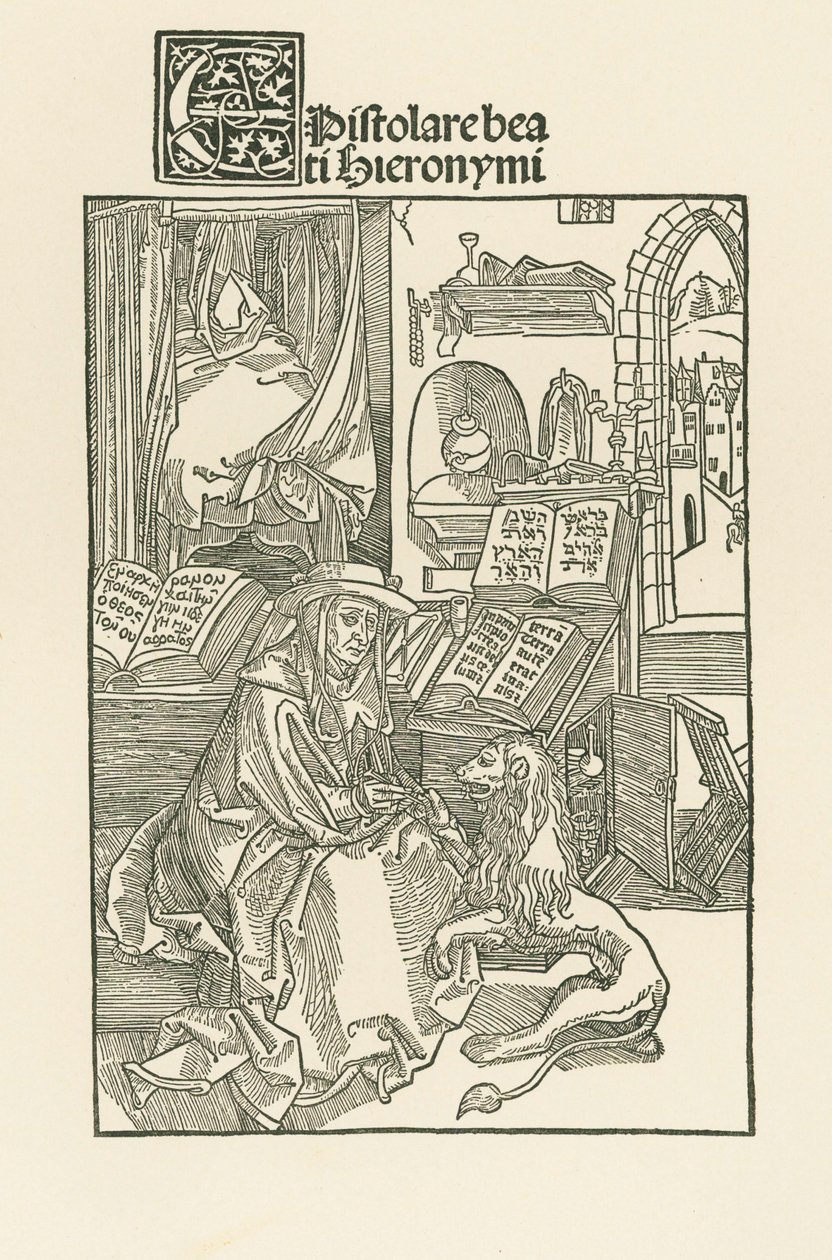Saint Jerome in his study by Albrecht Dürer or Duerer