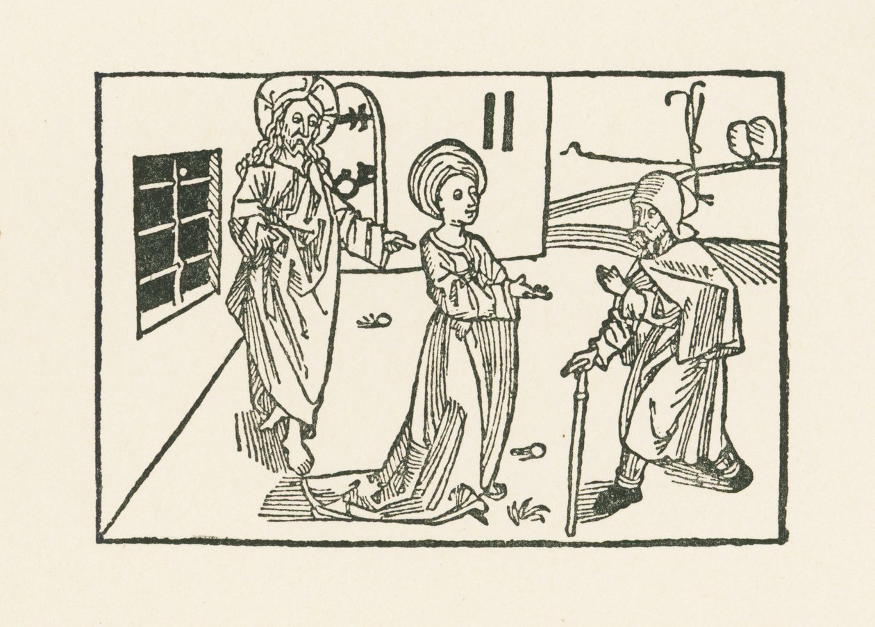 Second Work of Mercy: Reception of the Pilgrim in His House by Albrecht Dürer or Duerer