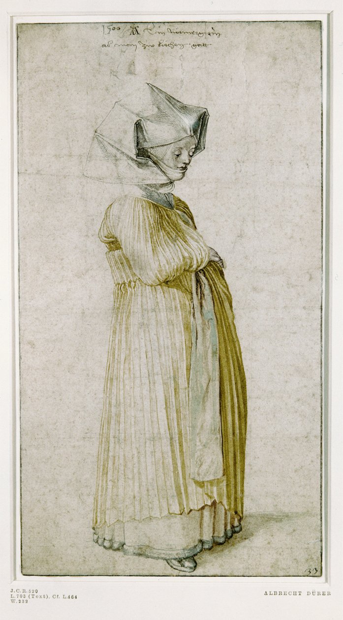 Study of a Female Costume by Albrecht Dürer or Duerer