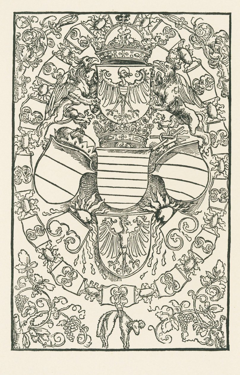 The Coat of Arms of Maximilian I, as King of the Romans by Albrecht Dürer or Duerer