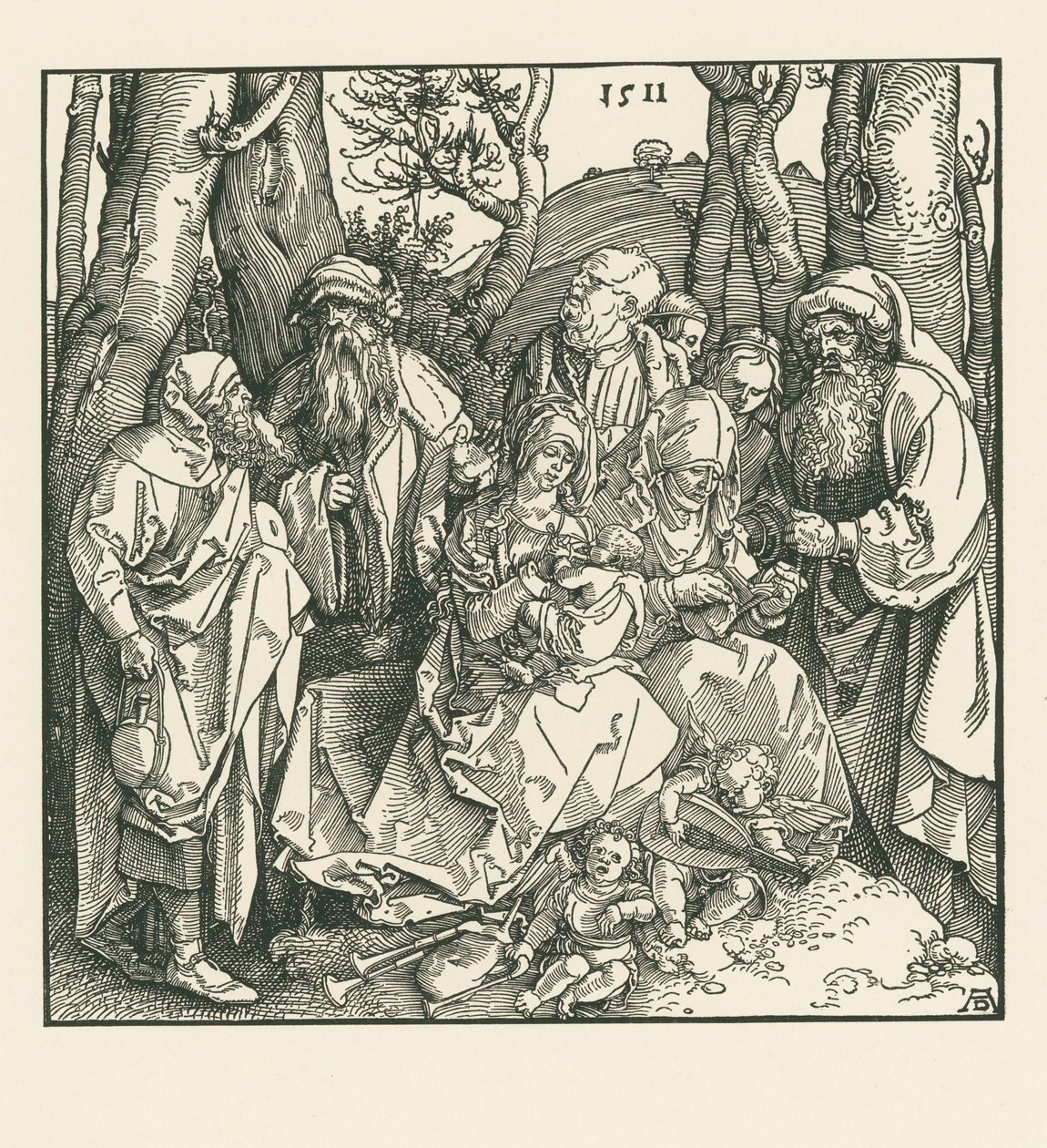 The Holy Kinship with Lute-Playing Angels by Albrecht Dürer or Duerer