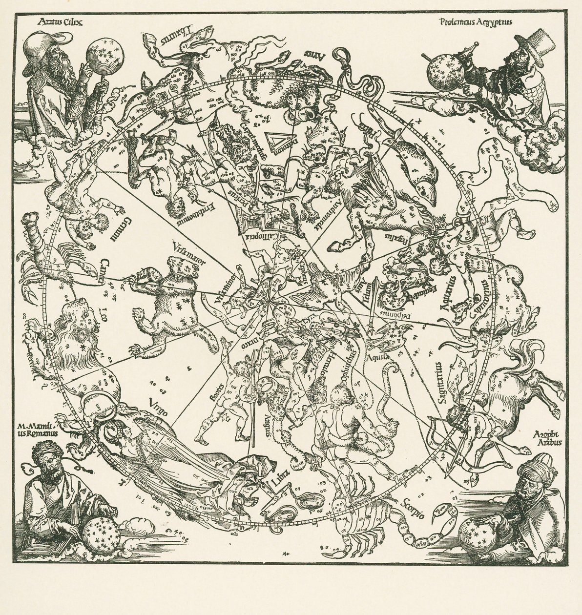 The Northern Hemisphere of the Celestial Globe by Albrecht Dürer or Duerer