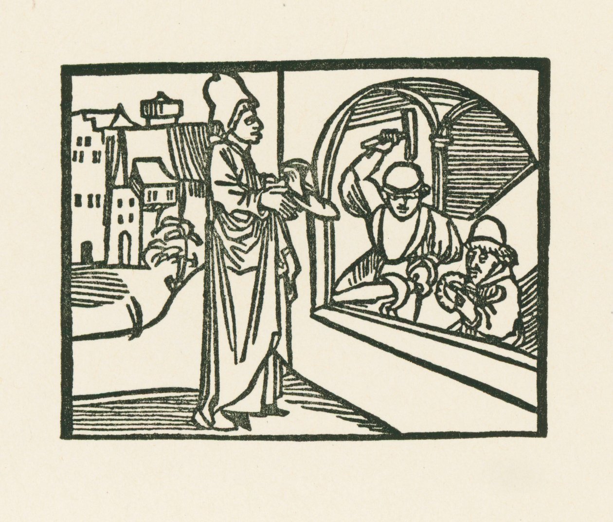The Priest Taking His Shoe to the Goldsmith by Albrecht Dürer or Duerer